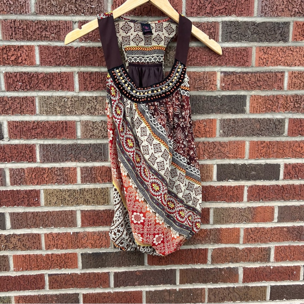 Wrapper Brown Orange And Cream Patterned Beaded H… - image 2